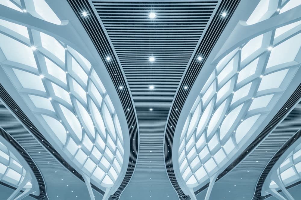 Sleek Geometric Ceiling by Mei Xu — canvas wall art