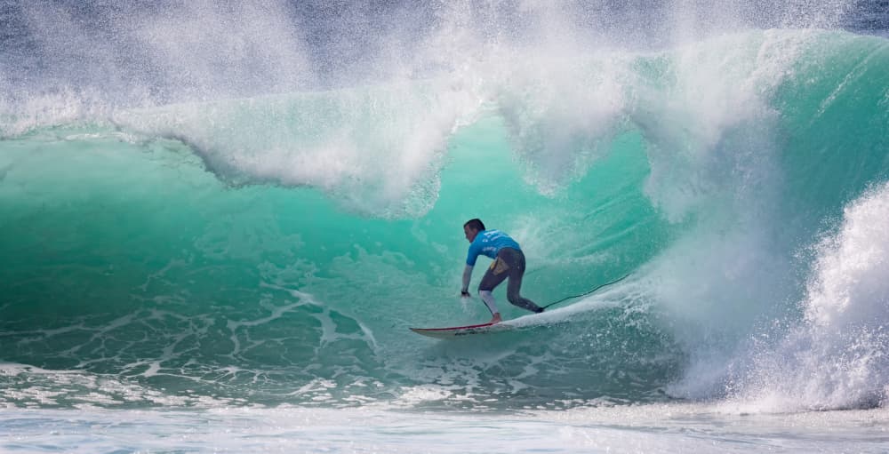 Surfer Inside The Barrel by Jorge Feteira — canvas wall art