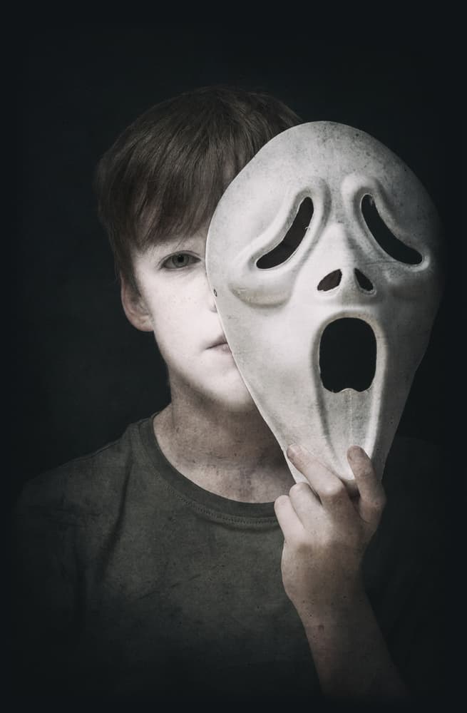 Mysterious Boy Mask by Paul Gibney — canvas wall art