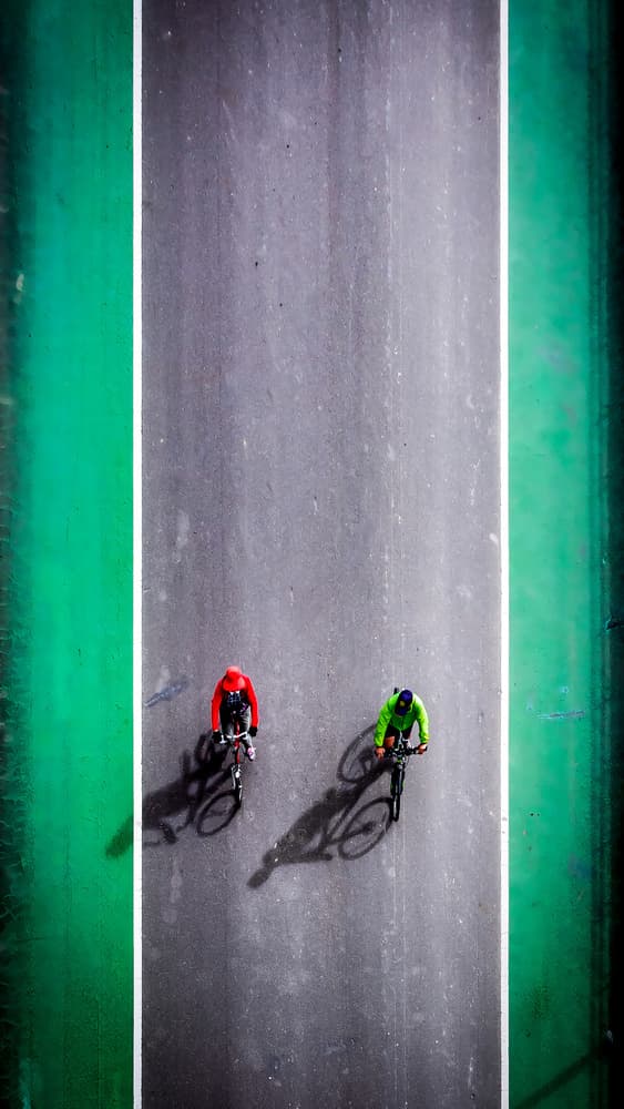 Overhead Cyclists Race by Fengshou . Lin 林峰守 — canvas wall art