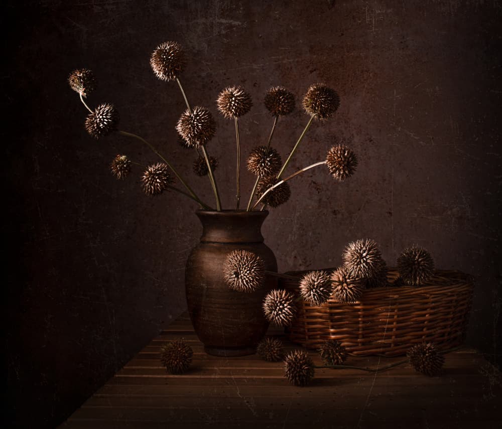 Earthy Dried Flowers by Margareth Perfoncio — canvas wall art