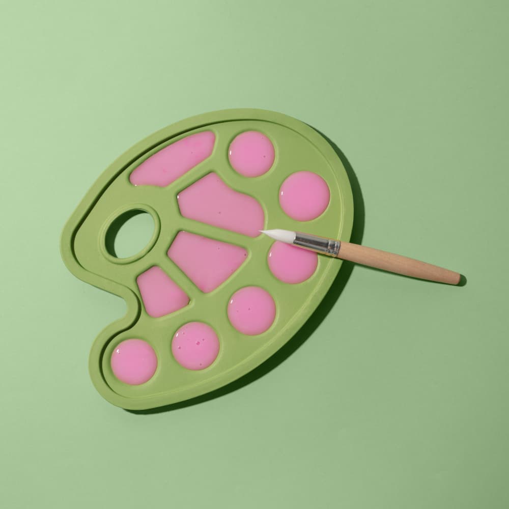 Pink Paint Palette by Julia Ramiro — canvas wall art