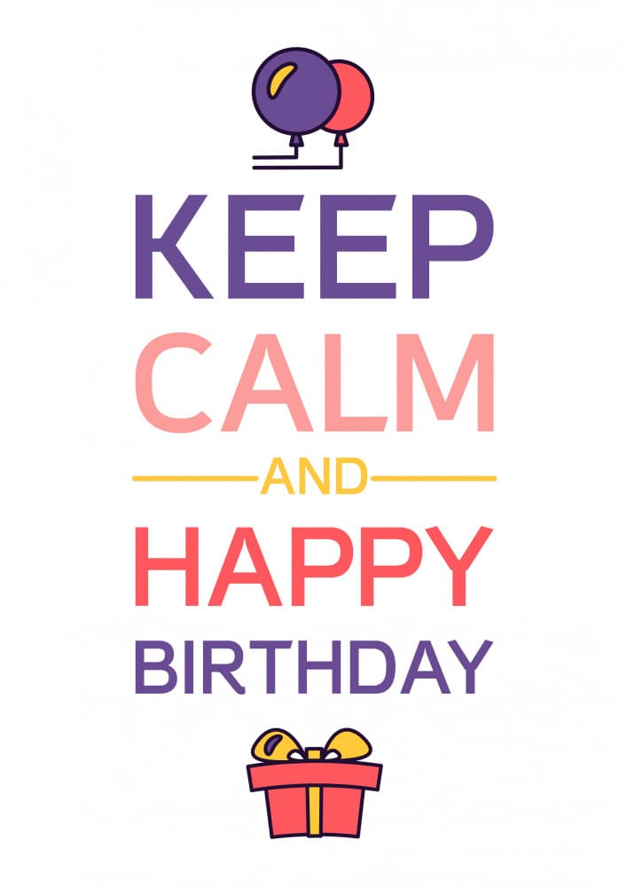 Keep Calm Happy Birthday by Marika Barsrsind — canvas wall art