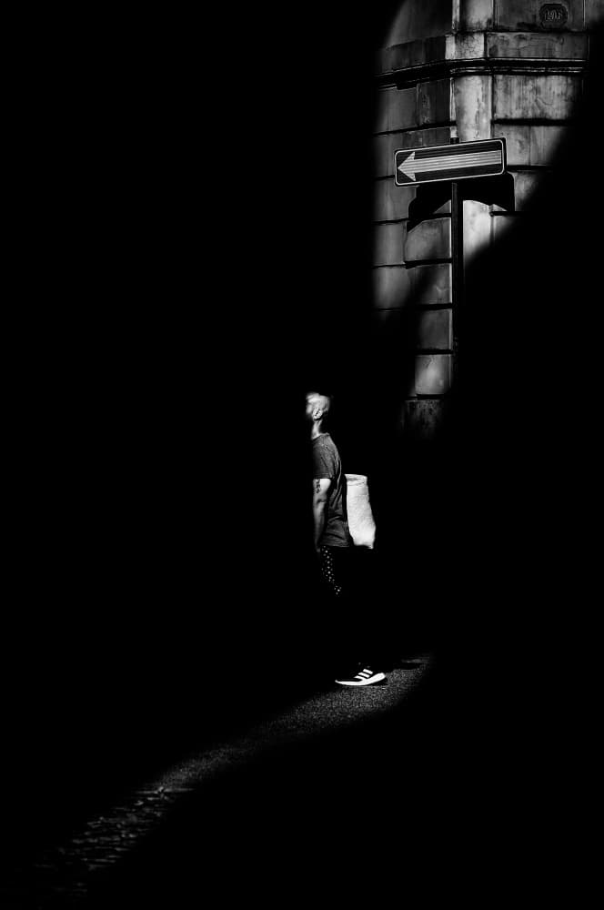 Lone Figure In Light by Antonio Grambone — canvas wall art