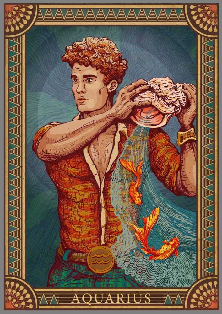 Aquarius Water Bearer by Olga Galeeva — canvas wall art