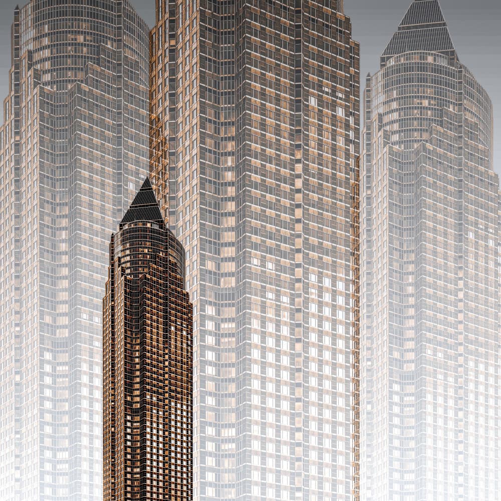 Layered City Skyscrapers by Roland M Schwerdtfeger — canvas wall art