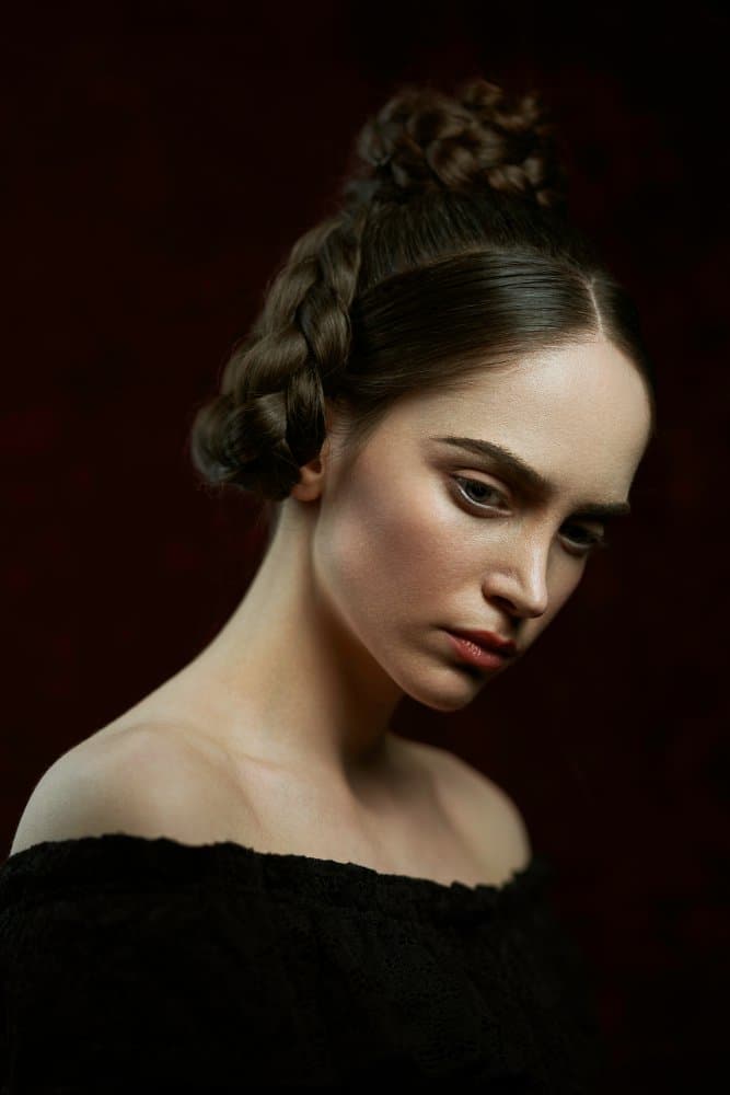 Elegant Braided Portrait by Peyman Naderi — canvas wall art
