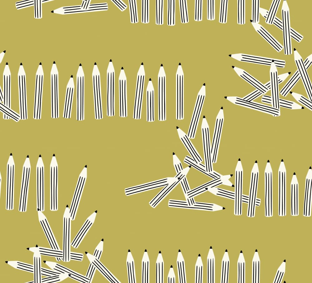 Creative Pencils Pattern by Annick — canvas wall art