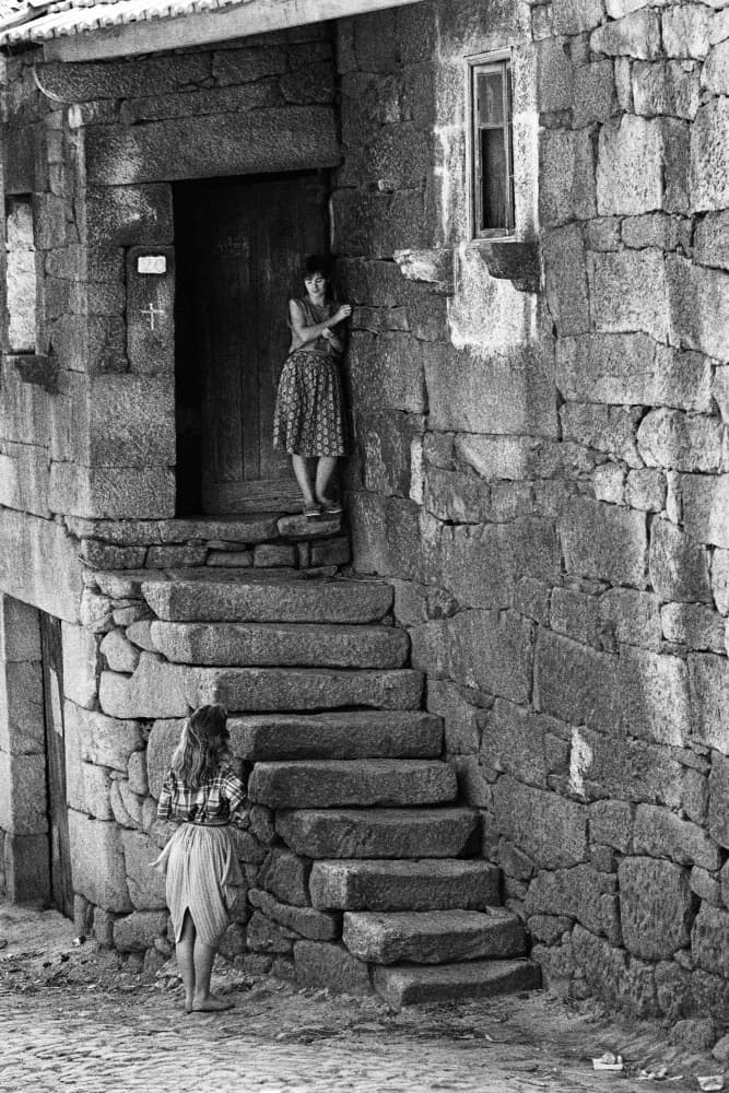 Village Women Stone Steps by Eduardo Perez Sanchez — canvas wall art
