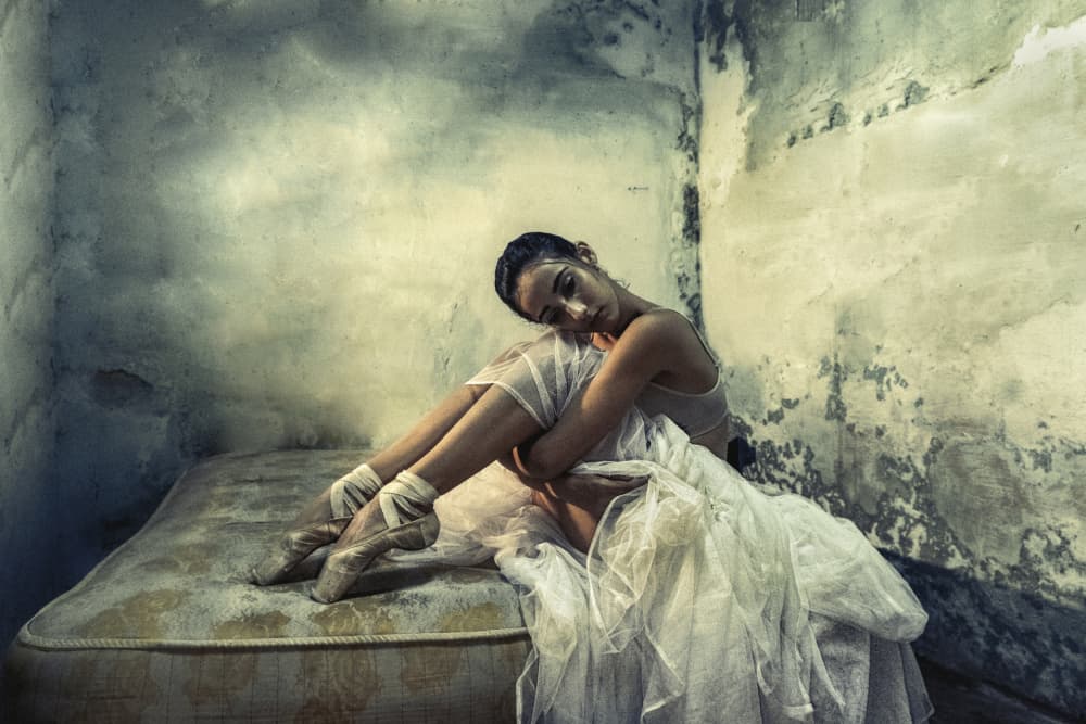 Pensive Ballerina Solitude by Daniel Martínez — canvas wall art