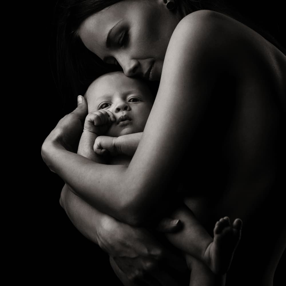 Mother Baby Embrace by Martin Krystynek MQEP — canvas wall art