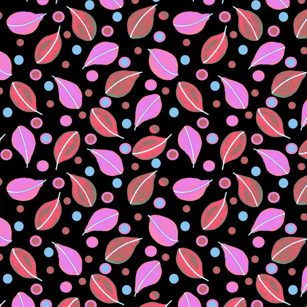 Pink Purple Leaves Pattern by Michele Channell — canvas wall art