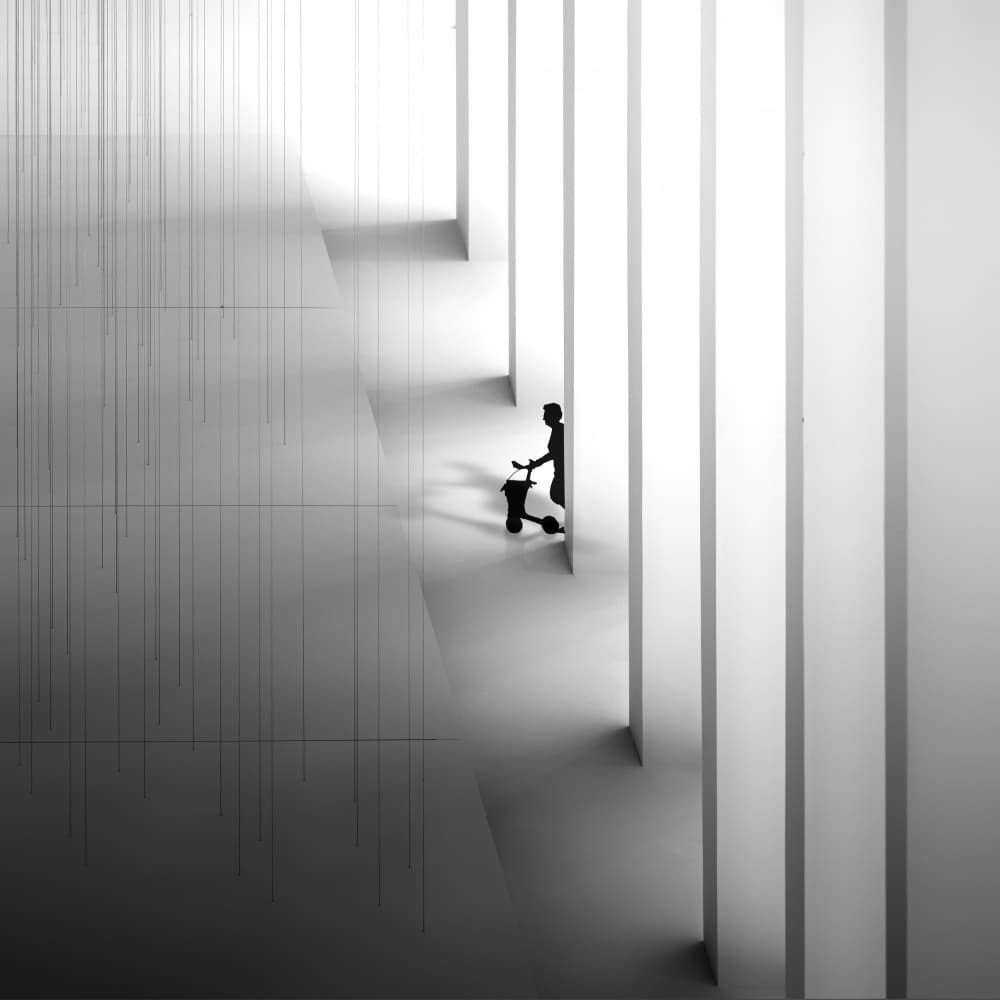 Minimalist Scooter Silhouette by Greetje van Son — canvas wall art