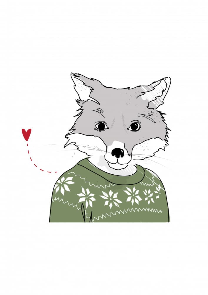 Festive Fox Sweater by Christina Heitmann — canvas wall art