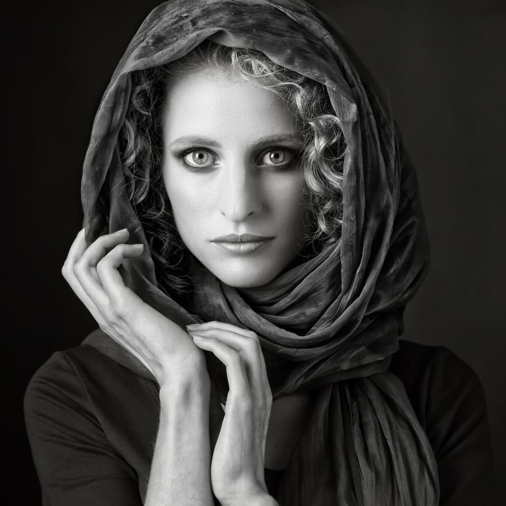Mysterious Scarf Portrait by Catchlight Studio — canvas wall art