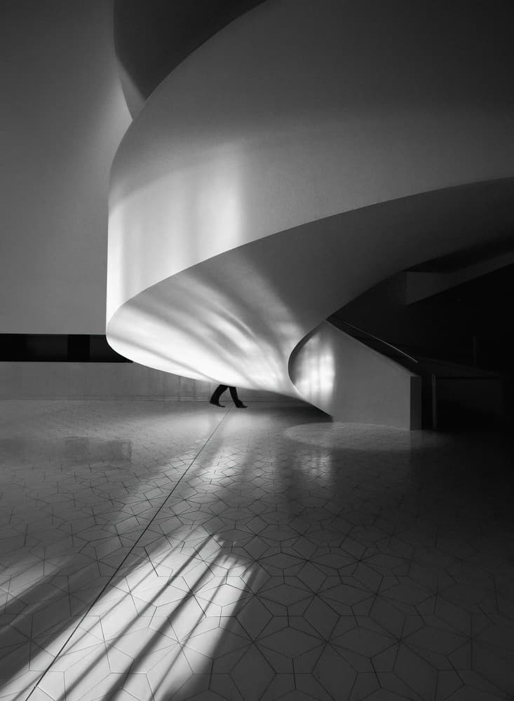 Architectural Spiral Shadows by Tomasz Buczkowski ( Tomush ) — canvas wall art