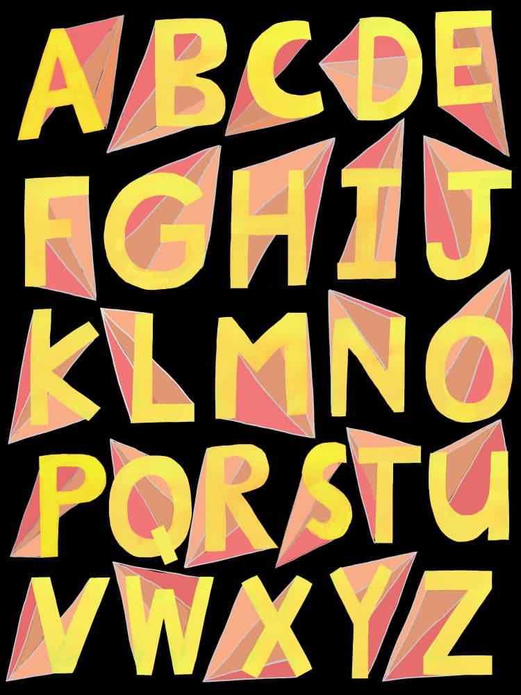 Geometric Alphabet Letters by Carla Daly — canvas wall art
