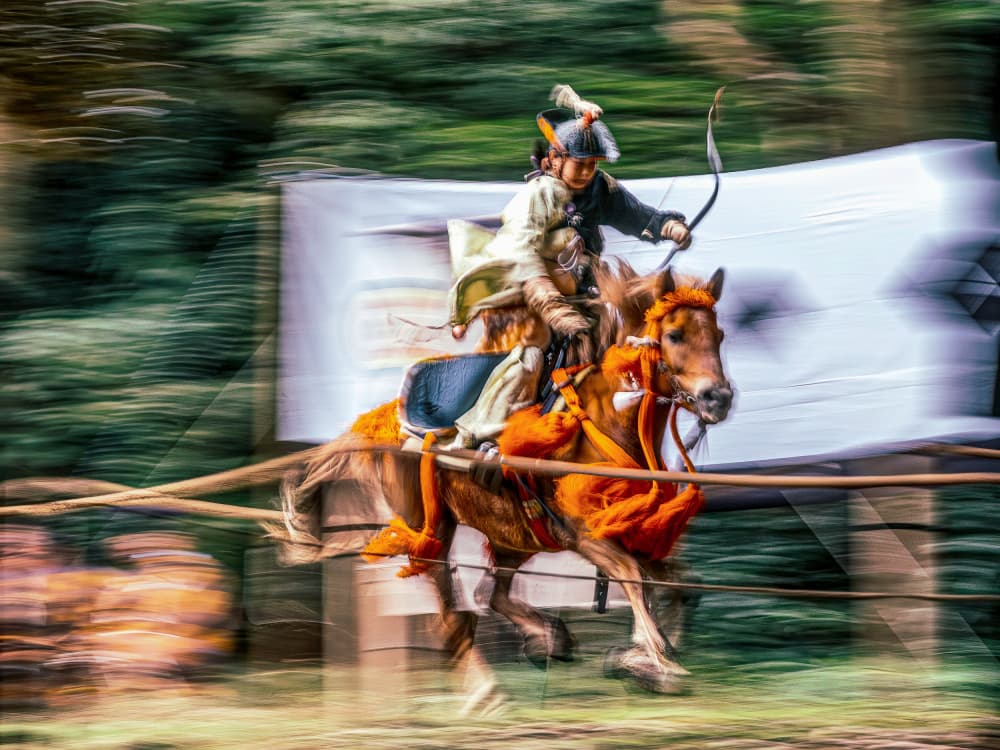 Traditional Horse Archer by Yuzo Fujii — canvas wall art