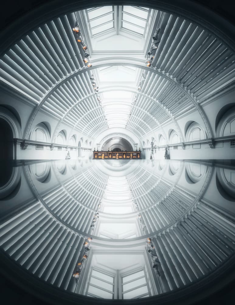Grand Symmetrical Hallway by David George — canvas wall art