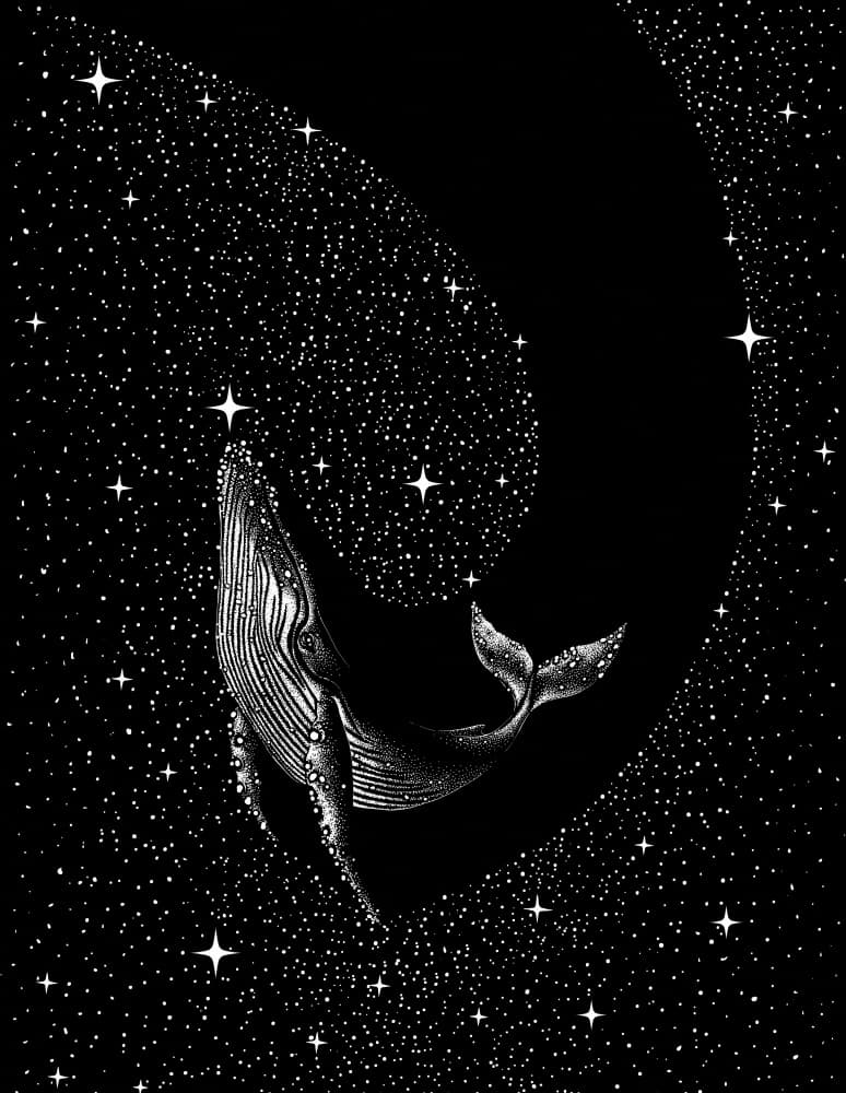 Majestic Space Whale by Alirıza ÇAKIR — canvas wall art