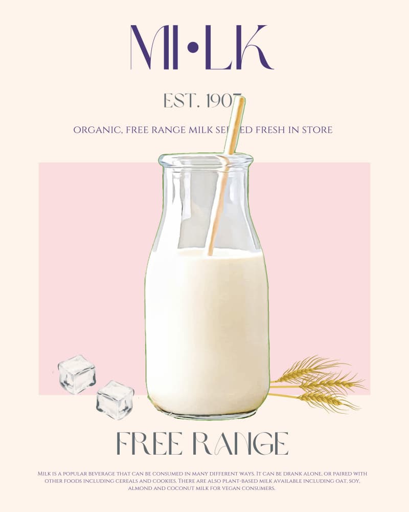Free Range Milk Bottle by Nazma Khokhar — canvas wall art