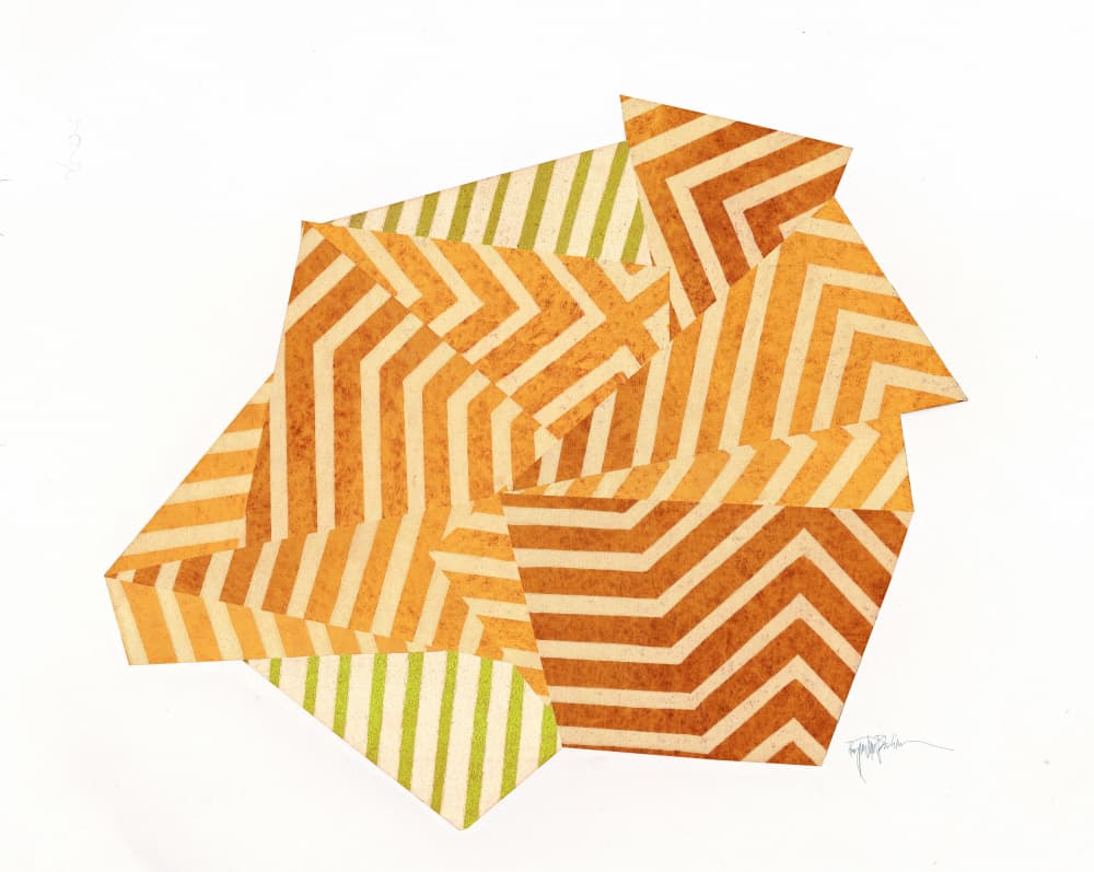 Abstract Orange Geometry by Paulina Vårregn — canvas wall art