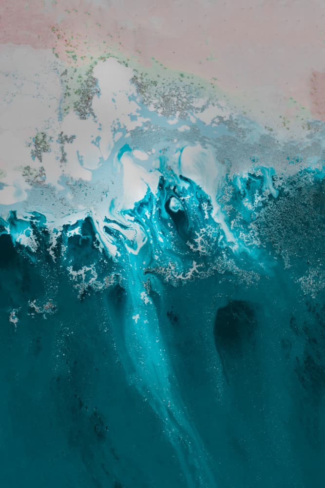 Water Vibrant Aqua  Drop Off Trickle by Petra Meikle de Vlas — canvas wall art