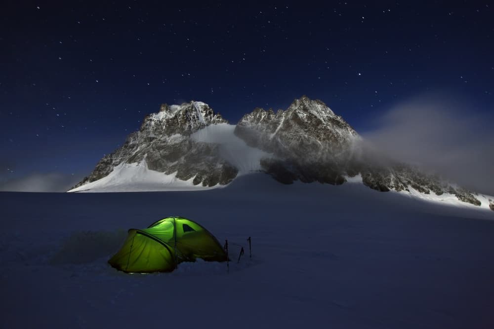 Starry Mountain Camp by Karol Nienartowicz — canvas wall art