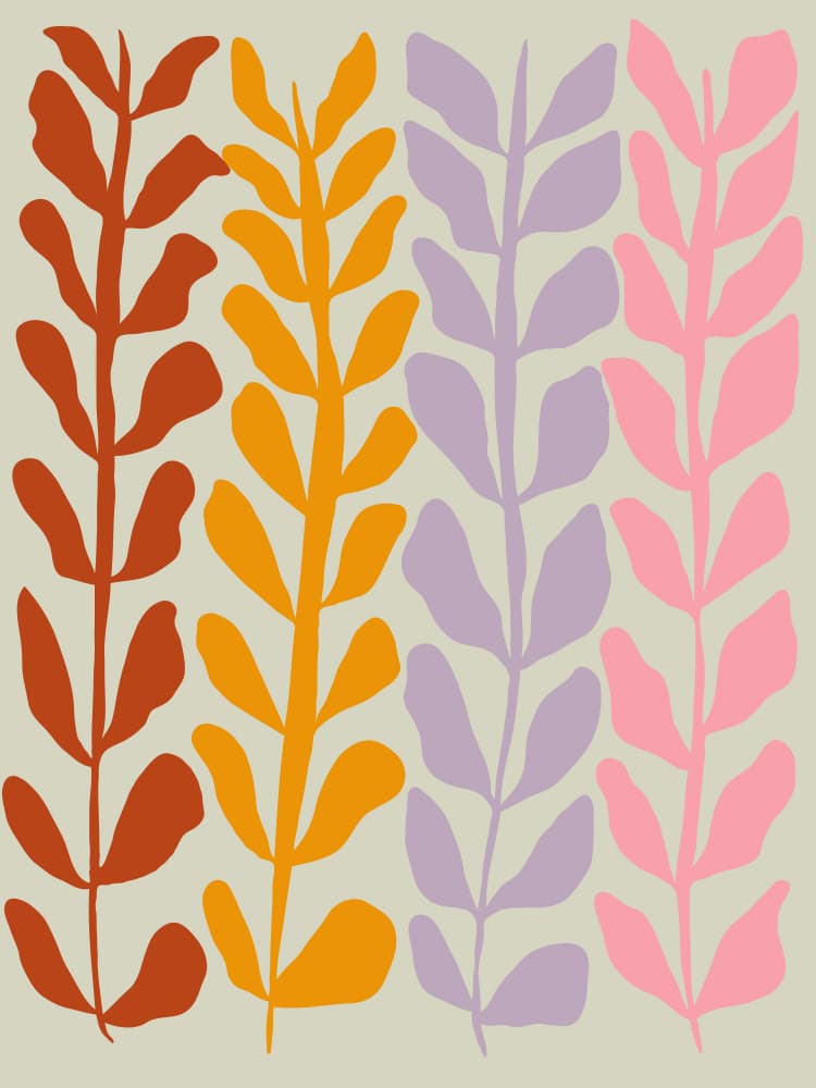 Modern Botanical Rows by Miho Art Studio — canvas wall art