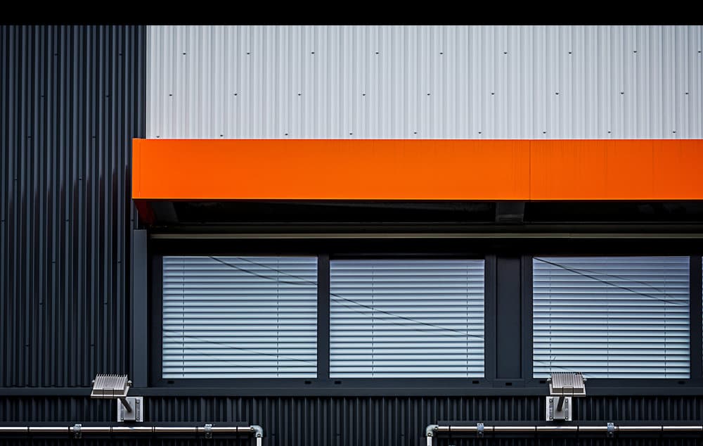 Orange Stripe Architecture by Henk van Maastricht — canvas wall art