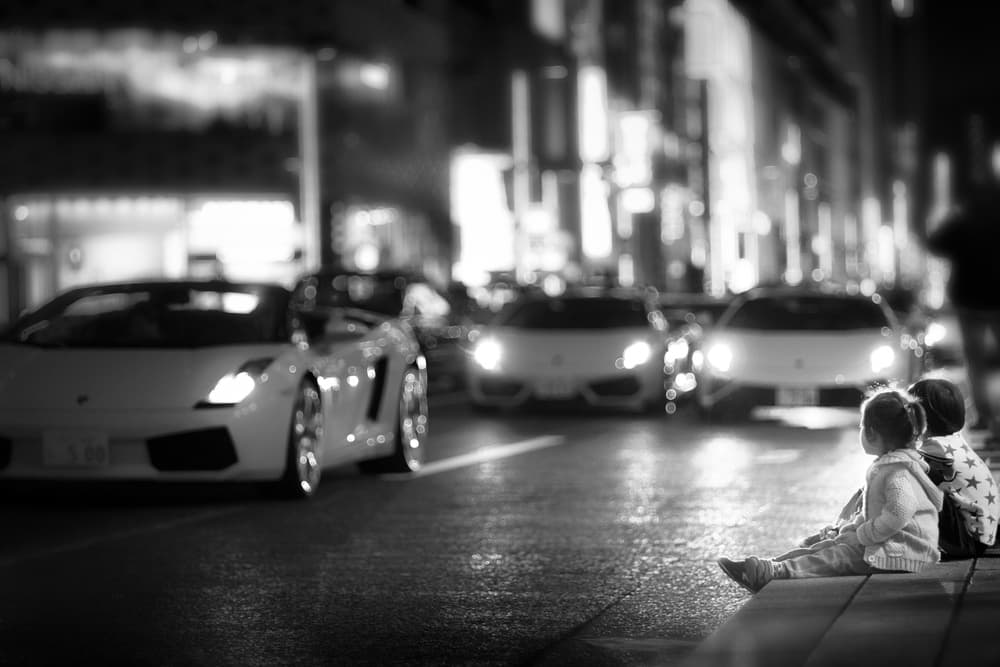 Kids Watching Luxury Cars by Kenichiro Hagiwara — canvas wall art