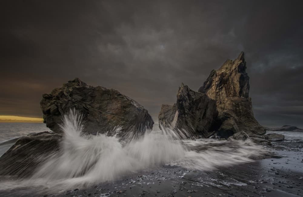 Stormy Sea Stacks by Jie Cheng — canvas wall art