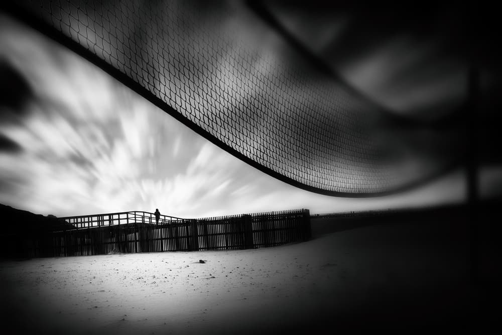 Dramatic Beach Net by Ina Tänzer — canvas wall art