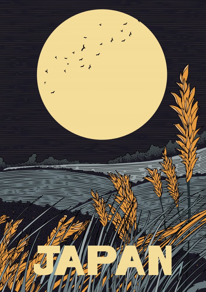Japan Moonlit Harvest by Nicholas — canvas wall art