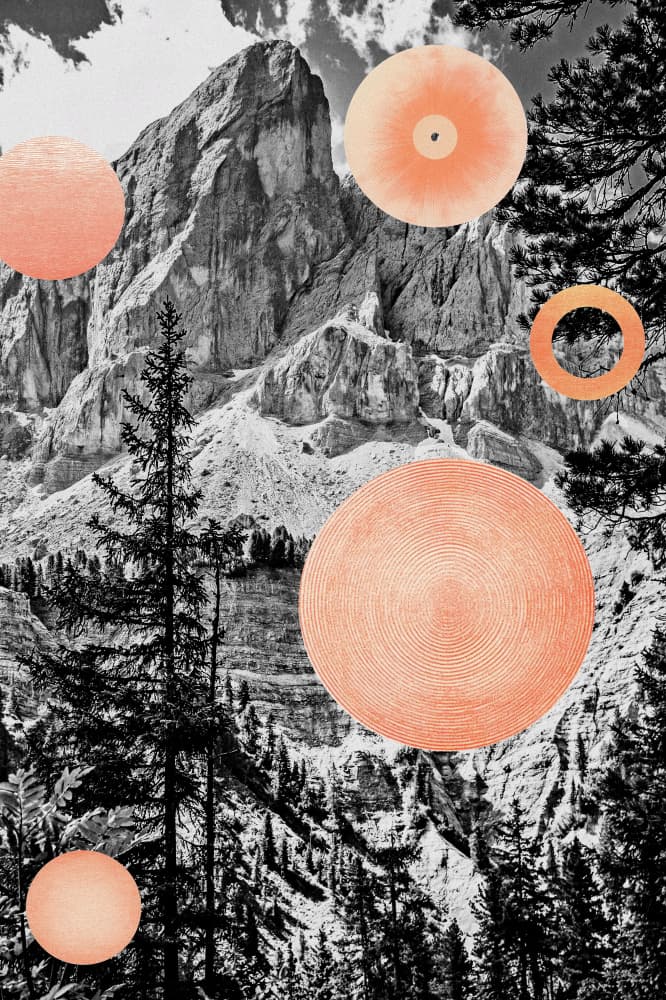 Surreal Mountain Circles by Sue Skellern — canvas wall art