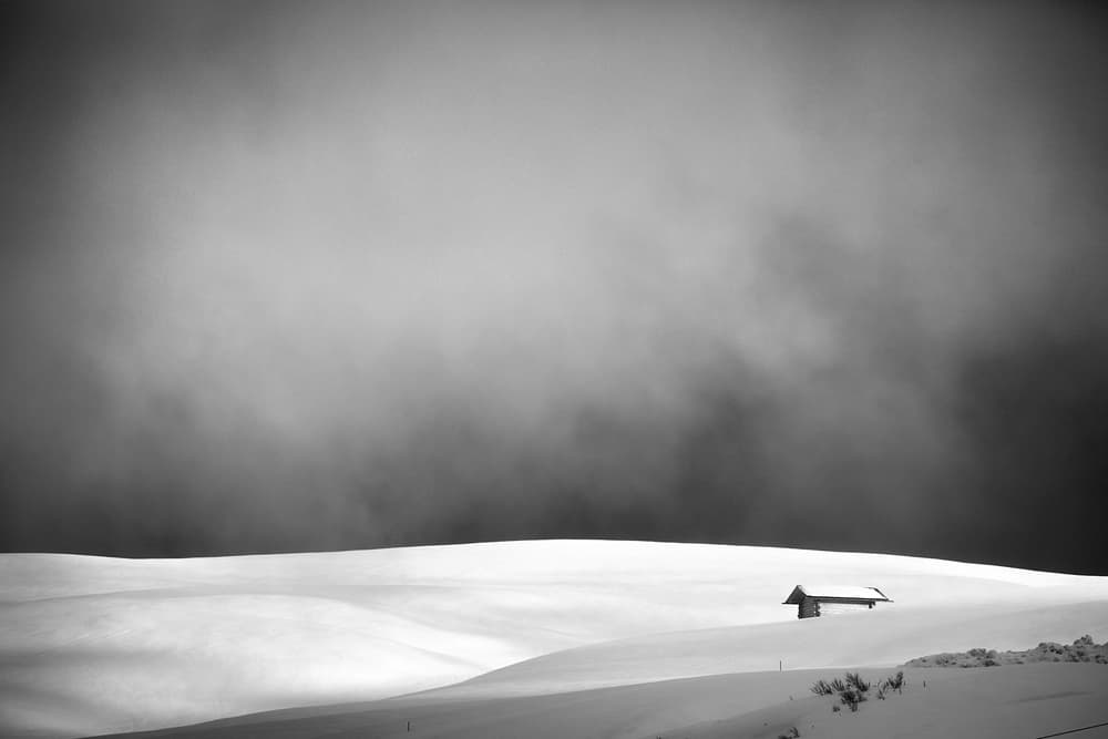 Isolated Winter Cabin by swapnil deshpande — canvas wall art