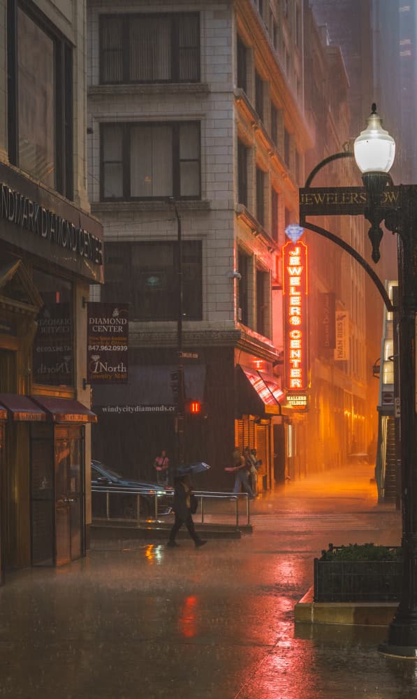 Rainy City Glow by Tamami yoshida — canvas wall art