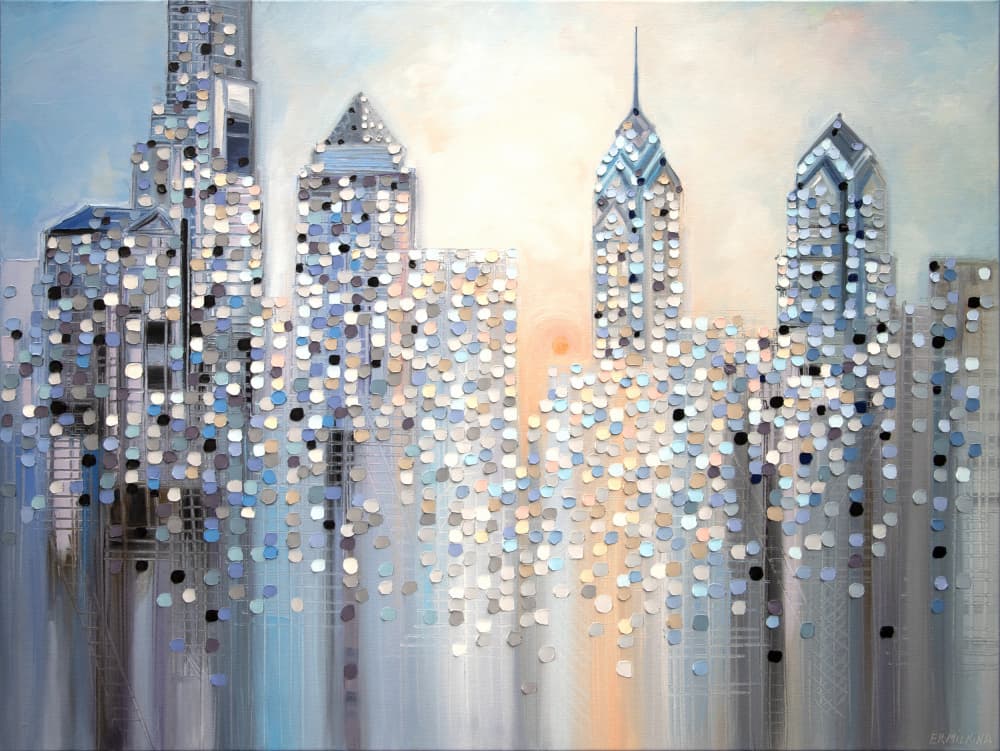 Sparkling Cityscape by Ekaterina Ermilkina — canvas wall art