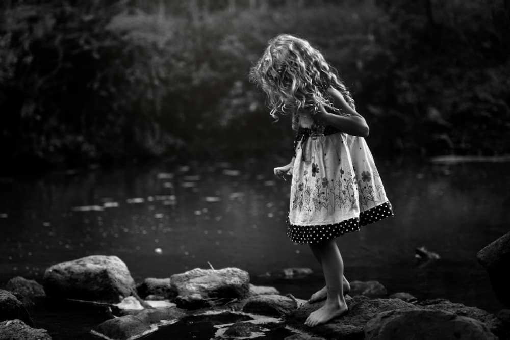 Curious Child By Water by Kapuschinsky — canvas wall art