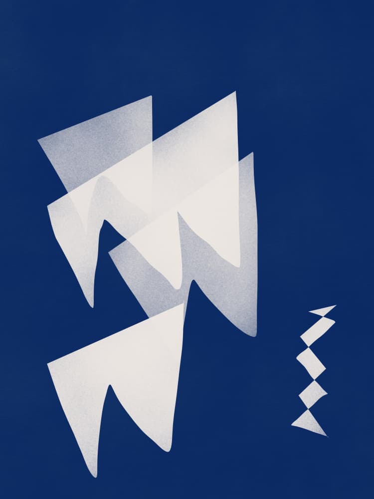 Blue Abstract Shapes by Little Dean — canvas wall art