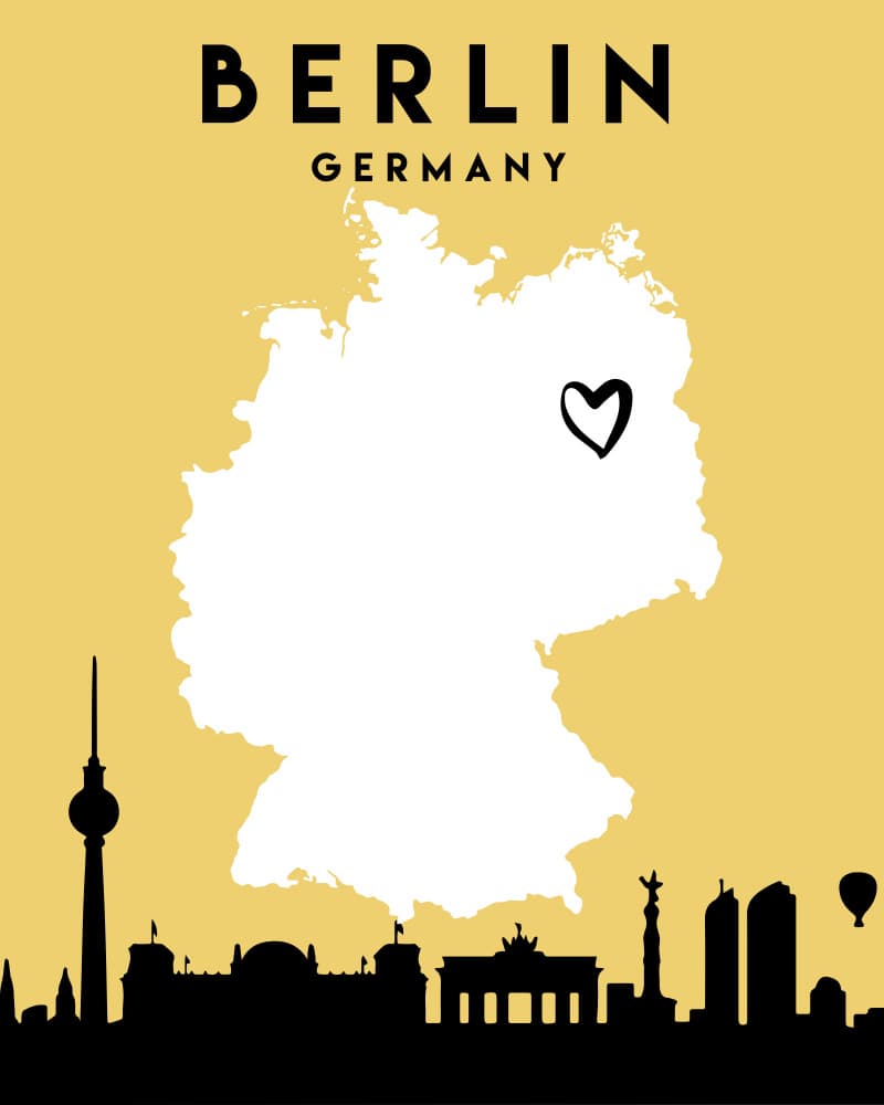 Berlin Germany Map by Emiliano Deificus — canvas wall art