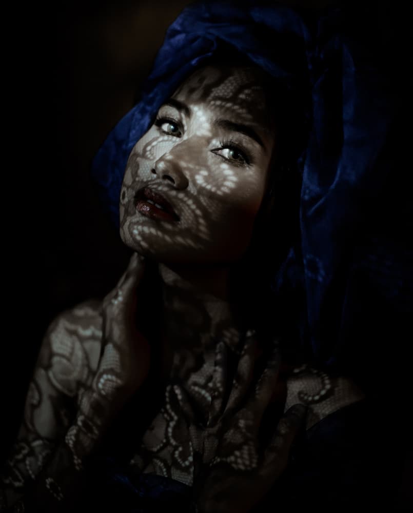 Woman in Patterned Light by Jajang Hareudang — canvas wall art