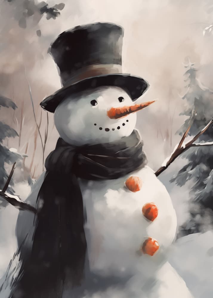 Gentle Winter Snowman by Andreas Magnusson — canvas wall art