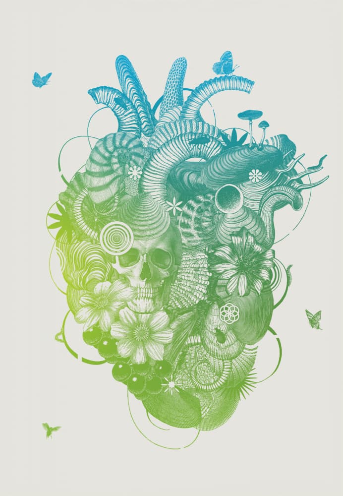 Surreal Botanical Heart by Jaco Putker — canvas wall art