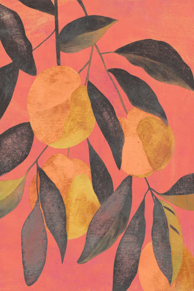 Vibrant Pear Grove by Treechild — canvas wall art