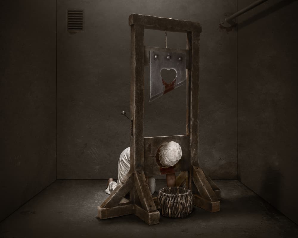 Guillotine Heart Sacrifice by Petri Damstén — canvas wall art