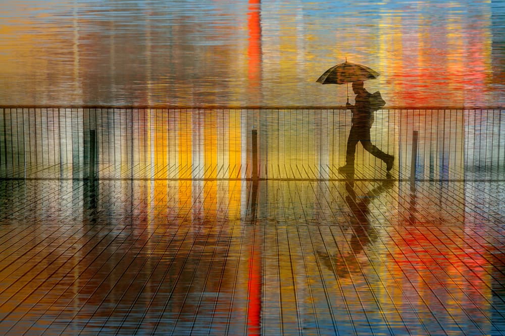 Rainy City Reflections by Florentinus Joseph — canvas wall art