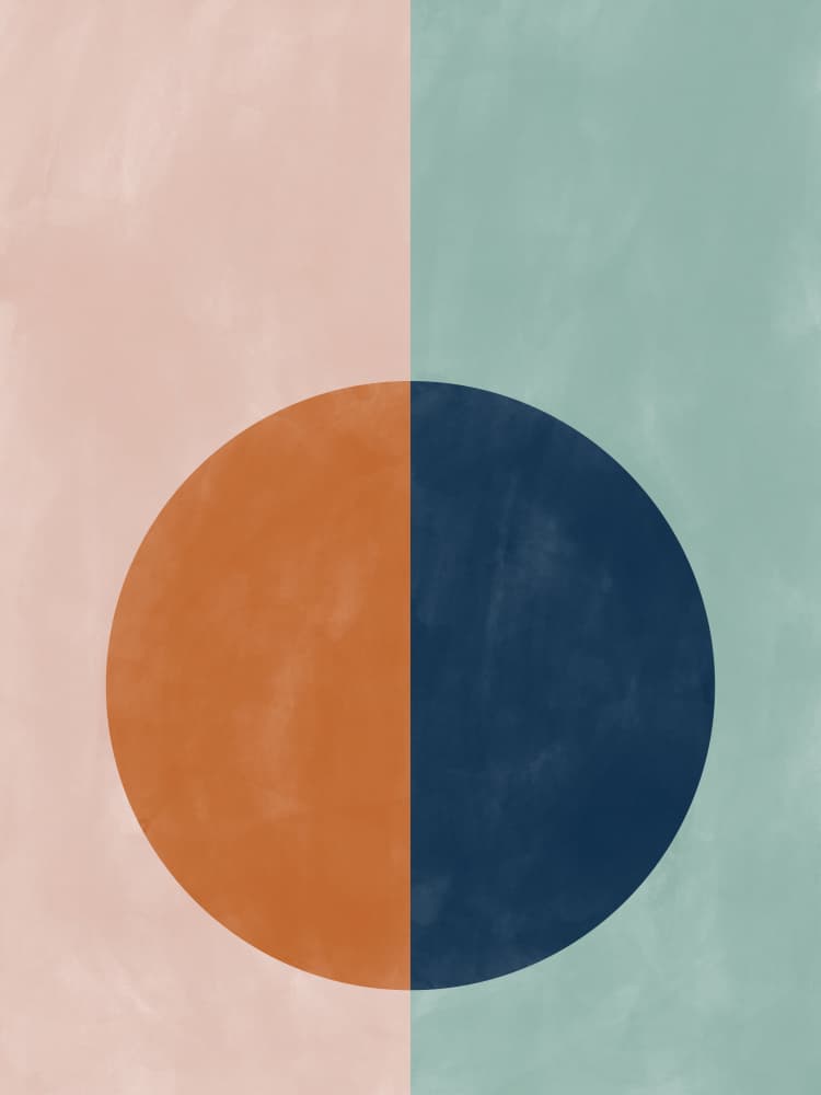 Geometric Color Split by Elena Ristova — canvas wall art
