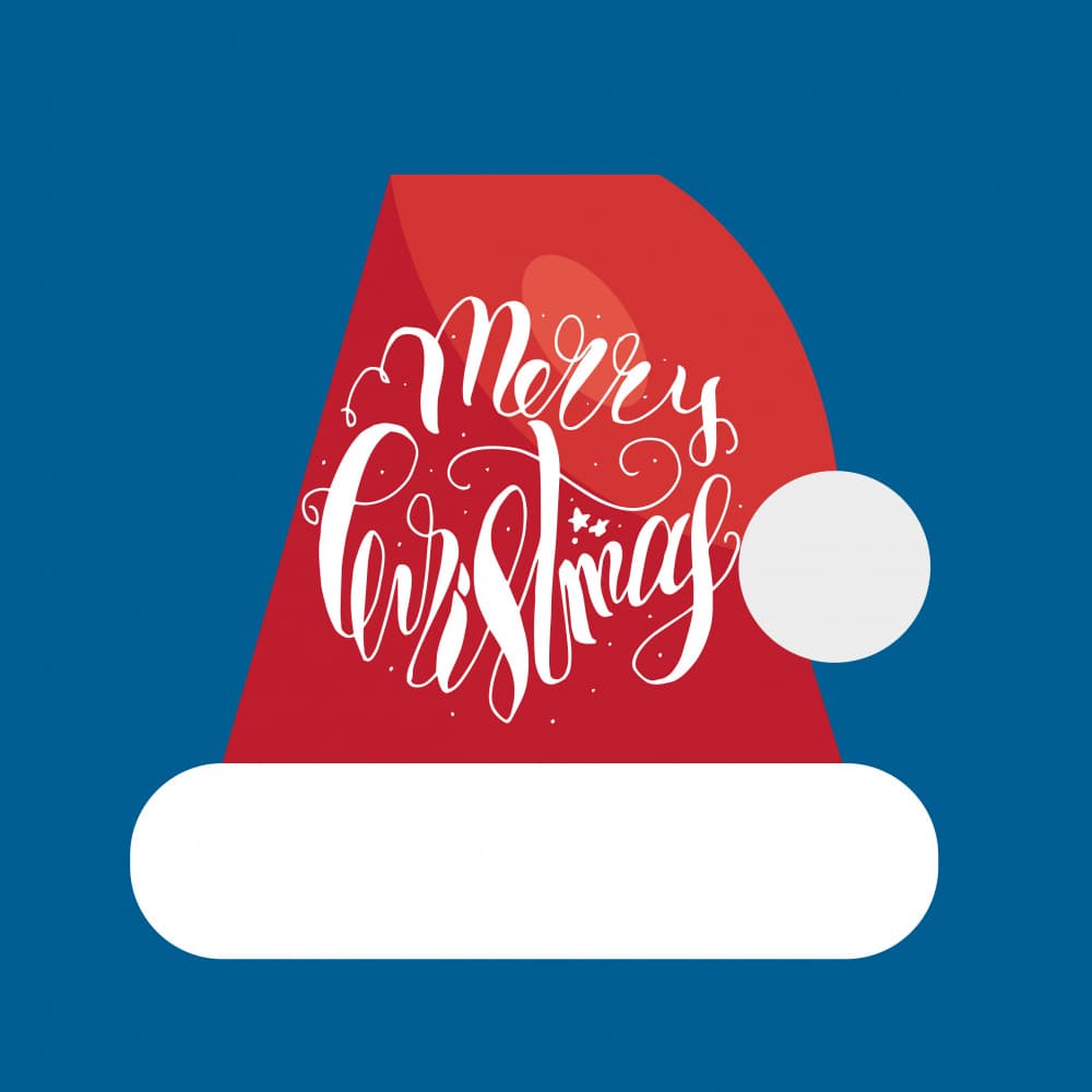 Merry Christmas Santa Hat by Marika Barsrsind — canvas wall art