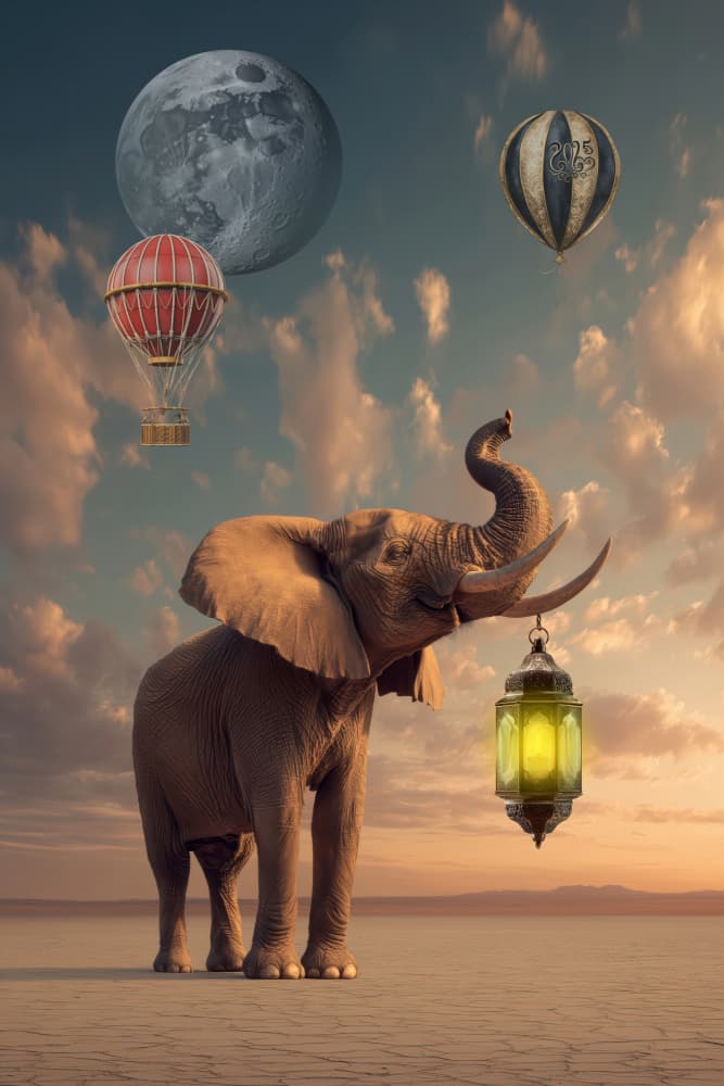 Elephant's Magical Journey by Rafal Kulik — canvas wall art